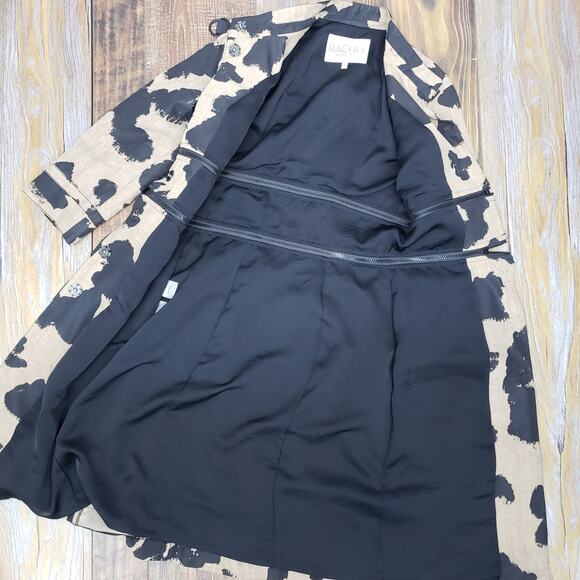 Rachel Roy Trench Coat Snap Closure Lined Zipper Detail Modal XS X-Small - Picture 6 of 11